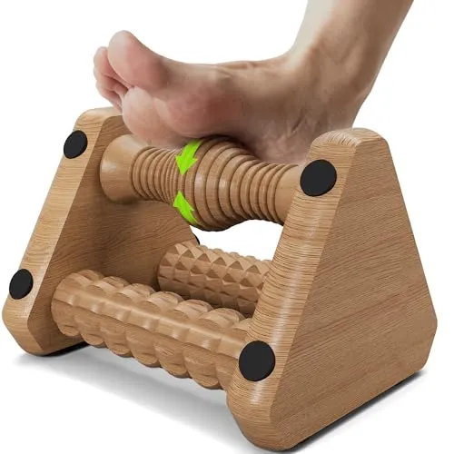 Fußmassageroller aus Holz – Rutschfestes Massagegerät für Fußreflexzonen