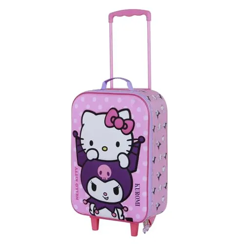 Karactermania Sanrio Hello Kitty 3D Trolley-Koffer – Rosa - Verspielter 3D Trolley-Koffer für Kinder mit praktischen 2 Rädern und verstellbarem Griff. Ideal als Handgepäck mit kompakten Maßen von 52 x 33 x 17 cm und 26 L Kapazität.