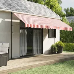 vidaXL Markisenbespannung Rot und Weiß Gestreift 4,5x3 m von vidaXL