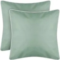 Bestlivings Outdoor Kissen Mintgrün mit Weißer Paspel, 2er Pack - Stylische Outdoor Kissen 45x45cm, wasserabweisend und mit elegantem Design. Ideal für Terrasse und Balkon, leicht zu reinigen und perfekt für jeden Außenbereich.
