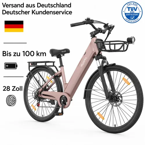 VELOPRO C1Pro Pedelec 28 Zoll E-Bike mit 36V 18Ah Akku von PixelPilot