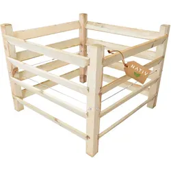 Holzkomposter 100x100x80 cm - Komposter mit praktischem Stecksystem für mühelosen Aufbau, aus kesseldruckimprägniertem Holz für hohe Wetterbeständigkeit und 570 Liter Fassungsvermögen – ideal für nachhaltige Gartenpflege.