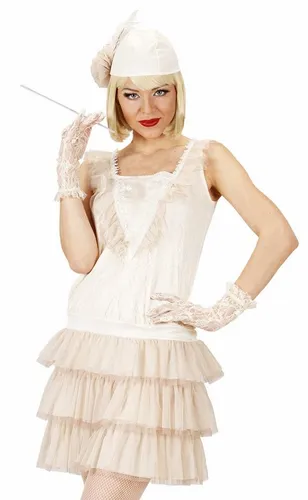 Widmann S.r.l. Kostüm Charleston Kostüm Lola für Damen - Creme