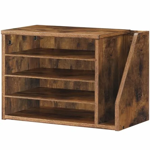HOOBRO Holzwerkstoff Schreibtisch Organizer, Dokumentenablage, Aktenablage, Briefablage, Schreibtischorganizer, Büroaufbewahrung für Akten, Post, Umschläge, Zeitschriften, Vintagebraun EFG41WF01
