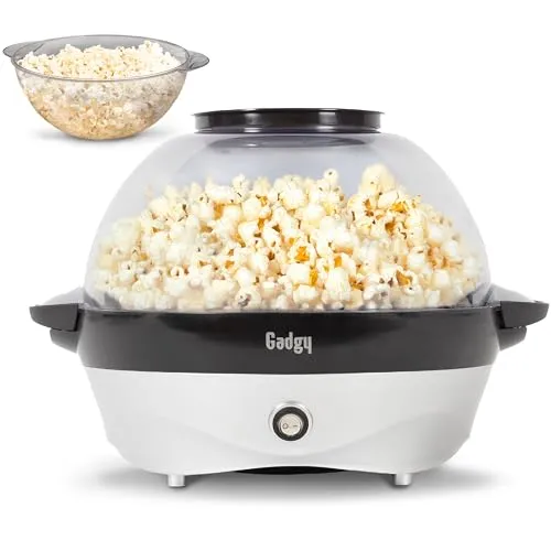 Gadgy Popcornmaschine – 800W Elektrische Popcorn Maker mit Rührwerk & Antihaft-Platte – 5L Popcornautomat für Zuhause, Partys & Filmabende – Butter, Zucker & Gewürze geeignet
