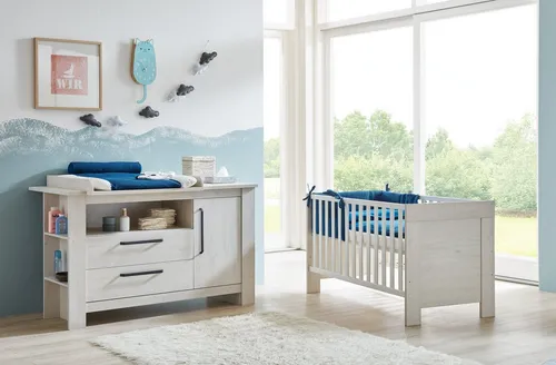 arthur berndt Babymöbel-Set Til, (Spar-Set, 2-tlg., Kinderbett, Wickelkommode), mit Kinderbett und Wickelkommode, Made in Germany