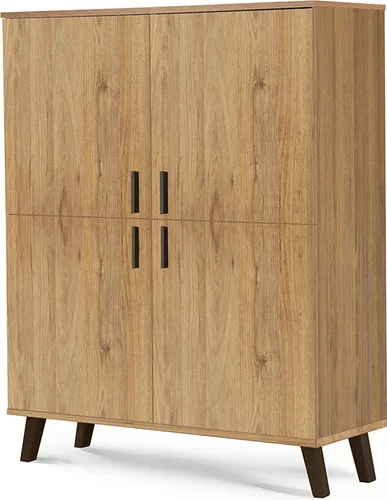 Konsimo FRISK Hochkommode, Beige, 6 Einlegeböden, 4 Türen in beige von Konsimo