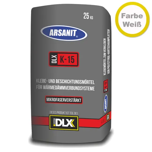25kg Arsanit DLX K15 Klebemörtel weiß Beschichtungsmörtel für Armierungsgewebe
