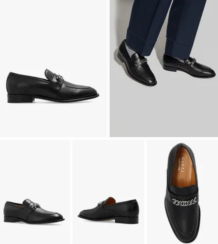 GUCCI Chain Slip-On Loafers in schwarz von GUCCI