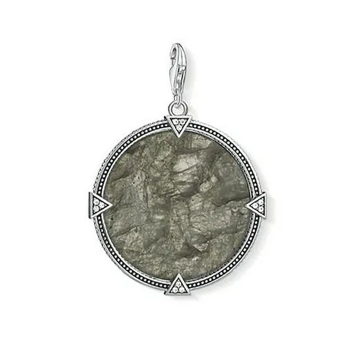 THOMAS SABO Charm-Einhänger Vintage Coin - Charm-Anhänger aus 925 Sterlingsilber mit Vintage Coin Motiv, verziert mit Labradorit und Zirkonia, ideal für individuelle Schmuckgestaltung.