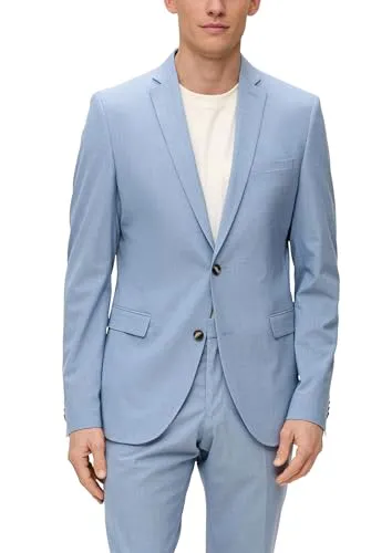 s.Oliver Herren 2140779 Business-Anzug Jacke, Slim Fit - Anzugjacke in Blau mit Reverskragen und langen Ärmeln, ideal für Business-Anlässe und modisch geschnitten für einen eleganten Look.