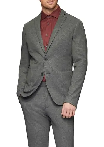 s.Oliver BLACK LABEL s.O Jogg: Dunkelgraues Sakko in Melange-Optik - Sakkos für Herren – schmal geschnittenes Sakko aus hochwertigem Baumwollmix, weich und teilweise gefüttert für optimalen Tragekomfort.