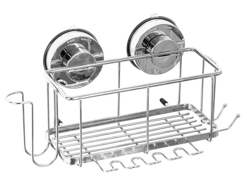 Ridder Badaccessoire-Set Duschorganizer VacuumCap Bea M chromfarben - Praktischer Duschorganizer aus hochwertigen Materialien, stabil und ohne Bohren anbringbar – ideal für modernes Bad-Design.