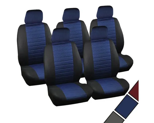 WOLTU Sitzbezüge Auto Einzelsitzbezug 5er Set schwarz/blau - Sitzbezüge für Auto, pflegeleicht und strapazierfähig, bieten optimalen Schutz und Komfort. Ideal für Familien und Vielfahrer, einfach zu montieren und schmutzabweisend.