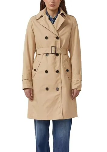 s.Oliver Wasserabweisender Trenchcoat im Slim Fit Beige S (36) - Eleganter Trenchcoat für Damen in Slim Fit, ideal für den Alltag. Wasserabweisendes Material sorgt für einen komfortablen Tragekomfort.