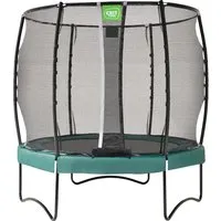 EXIT Allure Premium Trampolin Ø 253 cm Grün - Trampolin mit herausragendem Schutzsystem und langlebigem Rahmen. Ideal für sicheres Springen mit extra langen Federn für perfekte Sprünge und weiche Landungen.