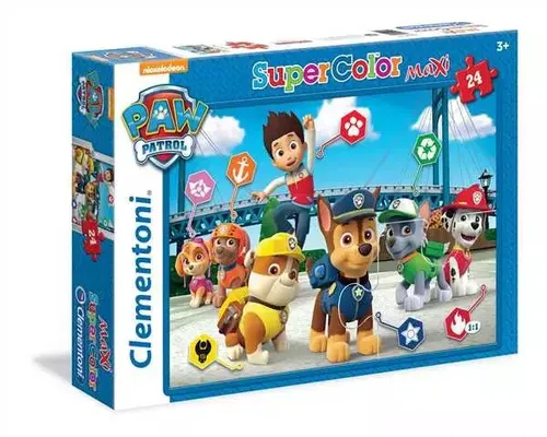 Puzzle maxi 24 elementy. Super color. Psi Patrol Clementoni 8005125240494