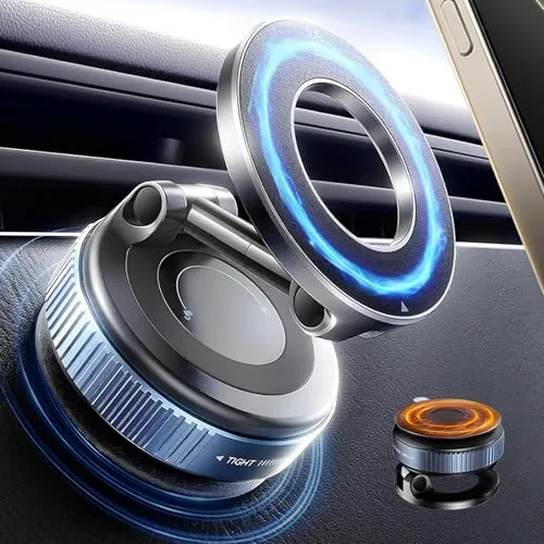 RUNNINGMT Handyhalterung Auto Für Magsafe,- 360° Drehbar Zusammenklappbar Tragbar Magnetisch Handy Halter,Handyhalterung Auto Magnet Für iPhone 17/16/15/14/13/12