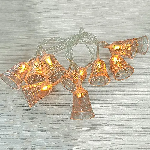 LED-Weihnachts-Party-Lichterkette Glocke, 10 LED warmweiß batteriebetrieben