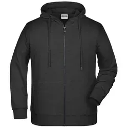 Zip Kapuzensweatjacke JN8026 - James & Nicholson in Black-Heather L - Herren-Sweatjacken mit praktischem Reißverschluss, zwei Einschubtaschen und hohem Tragekomfort, ideal für Sport und Alltag. Verfügbar in vielen Farben für jeden Stil!