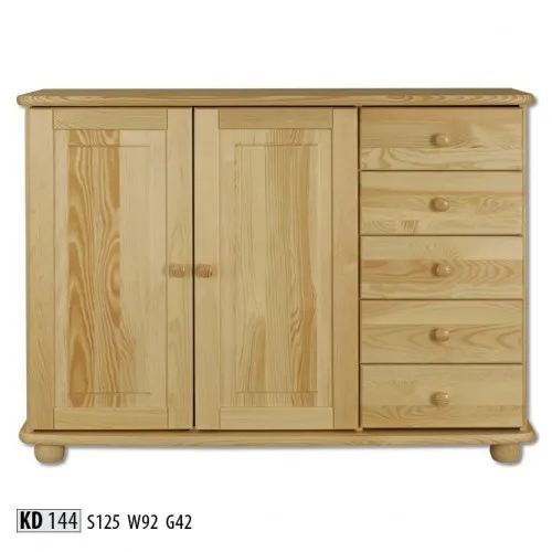 Massive Kommode Sideboard aus Echtholz mit 5 Schubladen