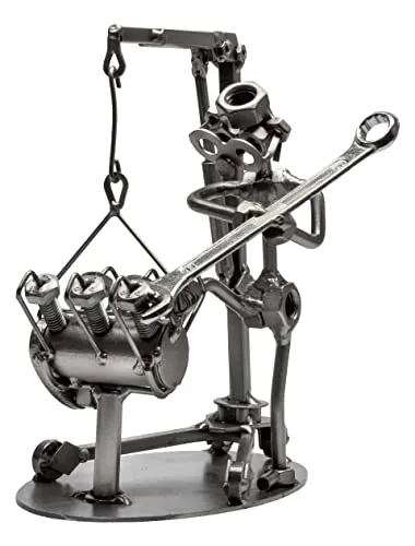 STEEMO Schraubenmännchen KFZ-Mechaniker Motor Schrauber Auto Geschenk 18x14x20 cm