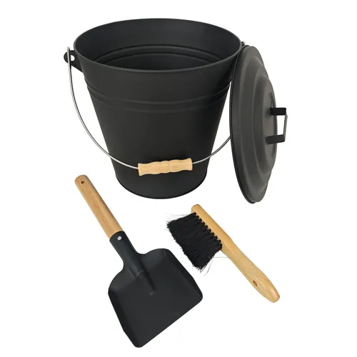 Ascheeimer aus Metall mit Handschaufel