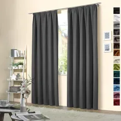 heimtexland Verdunkelungsvorhang grau 135 cm x 245 cm in silber von Heimtexland