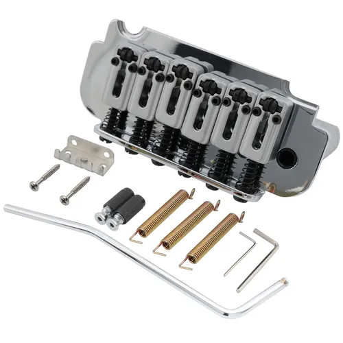 Musiclily Pro Chrome 54mm Roller Saddles 2-Point Tremolo Bridge For Strat Guitar