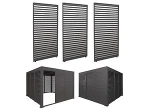 MCW Pavillonseitenteil MCW-L46-P, 271x204 cm - Pavillon-Seitenteile, 3er-Set aus robusten Aluminium-Paneelen, sturmfest bis 100 km/h für optimalen Sicht- und Windschutz. Ideal für Ihre Pergola L46 und sorgt für Komfort und Stil im Freien.
