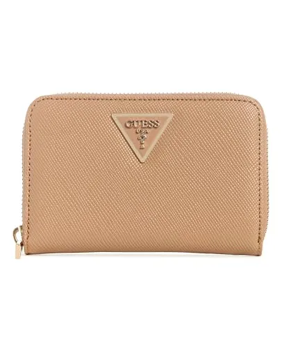 GUESS Laurel SLG Medium Zip Around Wallet Beige in beige von GUESS