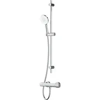 AM.PM Armaturen-Set: Thermostat Duscharmatur und Duschset, Handbrause, Duschstange F408XA46 X-Joy Chrom