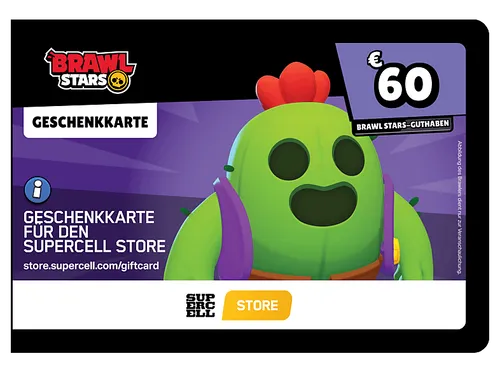 Brawl Stars Geschenkkarte 60 Euro von Supercell