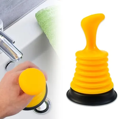 LANSKYLAN Saugglocke Klein Pömpel Abfluss 18cm Pümpel Saugglocke Plunger Sink Maximale Saugkraft Saugglocke für Waschbecken Abflussreiniger Pömpel Pümpel Badewanne für Bad Küche Dusche Toilette