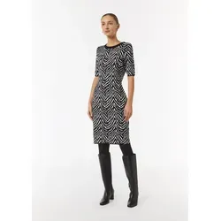 comma Minikleid Kleid Schmales Strickkleid mit Animal-Muster