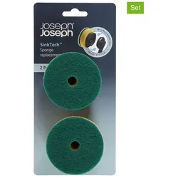 JosephJoseph 2er-Set: Schwamm-Ersatzköpfe ''SinkTech'' in Gelb - Ø 7 cm