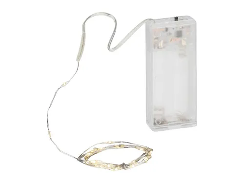 Coen Bakker Deco BV LED-Lichterkette Silver Wire, Batterie Draht silber 0,95m warmweiß 6/18h Timer