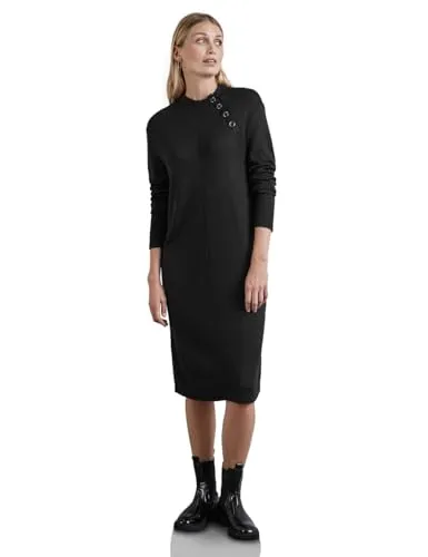 Street One Damen Kleid mit Knopfdetail in schwarz von Street One