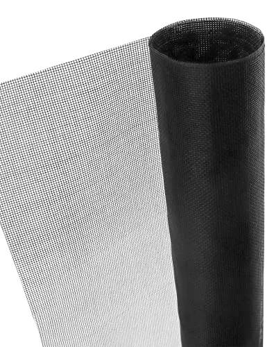 QWORK Fenster Fliegengitter , Fliegennetz aus Glasfaser , 120 x 250 cm, hält die Frischluftzirkulation, schwarz, 18 Mesh