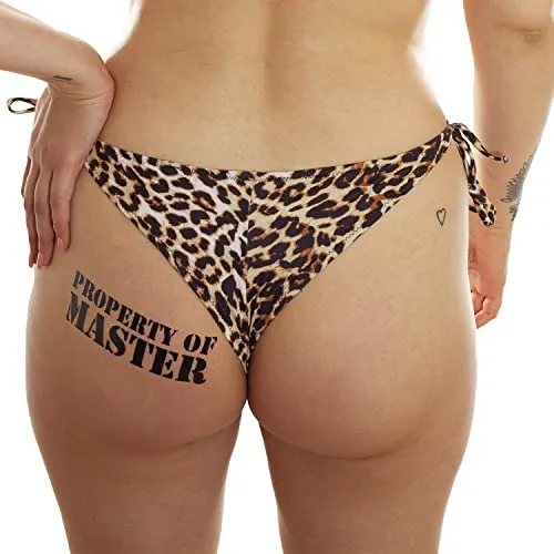 Property Of Master Tattookarte - 3 Schriftzüge in schwarz - Kinky Fetish Temporary Tattoo (10) 10 x