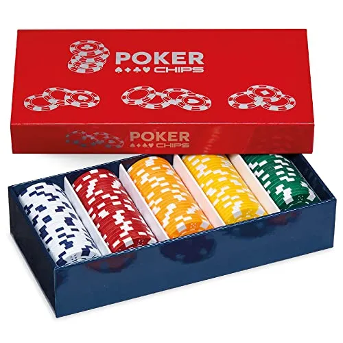 Dal - Pokerchips Set bestehend aus 125 Spielchips aus Kunststoff Werten