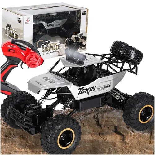 Rc Auto Rock Crawler 1:12 4WD Metall Silber