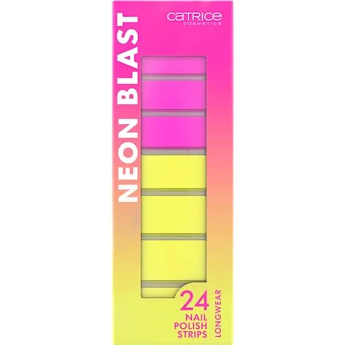 Catrice Neon Blast Nail Polish Strips, Nagelsticker, Nr. 010, Mehrfarbig, abdeckend, Einfach zu entfernen, hochpigmentiert, farbintensiv, Nanopartikel frei, 1er Pack (24pcs)