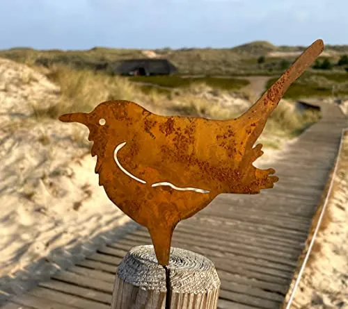 LB H&F Lilienburg Gartendeko Gartenstecker Vogel Amsel zum Stecken Baumstamm Deko Design - D