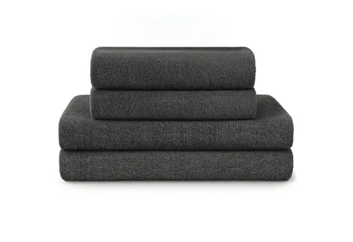Blumtal Premium Frottier Handtücher Set 4-teilig - 100% Baumwolle - Handtücher Set in Anthrazit, Oeko-TEX zertifiziert und super saugstark für schnelles Abtrocknen, ideal für empfindliche Haut.