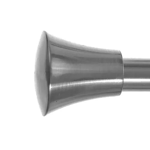 BASIT Endkappe für Gardinenstangen Ø 16mm I Endstück in Edelstahl Optik I 1 Stück Kappe I Knauf E19