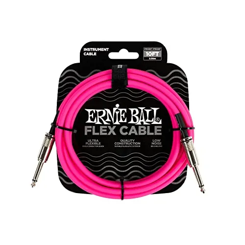 Ernie Ball P06413 Instrumentenkabel, Pink, 3,0 m in pink von Ernie Ball