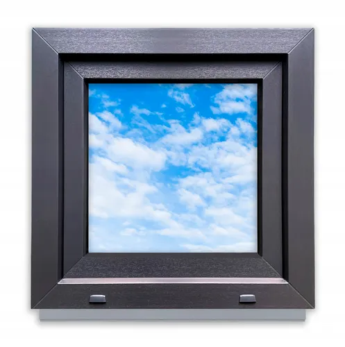 PVC-Fenster Anthrazit 60x60 mm mit Dreh-Kipp-Funktion