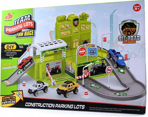 Parkgarage Spielzeug 2 Ebenen Parkhaus mit 4 Autos Rennbahn Autogarage Kinder