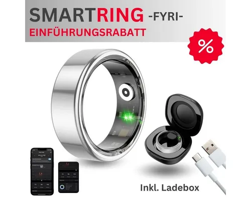 Fontastic Fyri Smart Ring - Stylisher Fitness Tracker für Damen und Herren - Aktivitätstracker mit präzisen Gesundheitsmessungen, wasserdicht und kompatibel mit Android und iOS. Bis zu 7 Tage Akkulaufzeit für ununterbrochene Nutzung.
